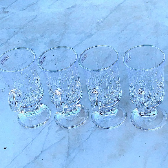 GODINGER DUBLIN CRYSTAL IRISH COFFEE MUGS 6 OZ SET OF 4 - Picture 4 of 8